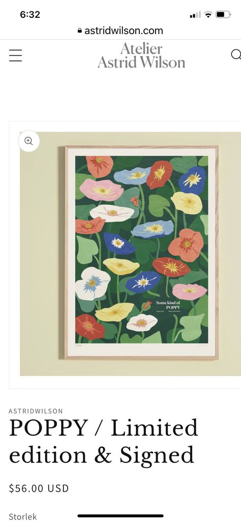 Astrid Wilson Print, Astrid Wilson, Basement Bathroom, Poppies