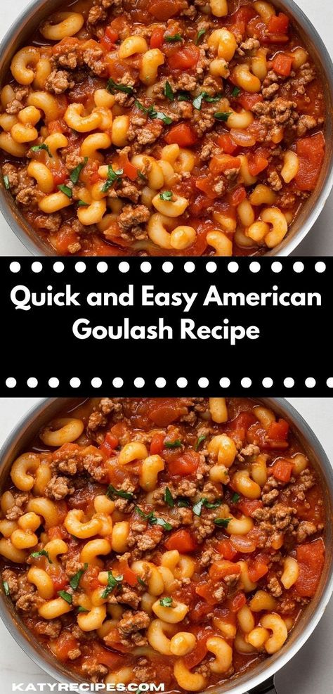 Craving a comforting meal? This American Goulash recipe is packed with rich flavors and hearty ingredients. It's a quick and easy dinner idea that the whole family will love, perfect for busy weeknights. Goulash Recipes Dutch Oven, Goulash With Beef Broth, Goolosh Recipe Ground Beef Easy, Goulash Recipes One Pot, One Pot Goulash Recipes, Golush Recipes Dinner Ground Beef, American Goulash Recipes Crockpot, Hearty Grandmas Goulash, Ground Turkey Goulash Recipes