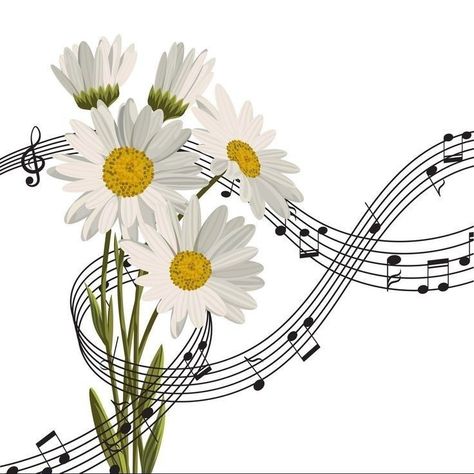 Music Note Illustration, Songs About Flowers, Music And Flowers, Music Notes Decorations, Music Notes Drawing, Music Notes Background, Music Notes Art, Music Flower, Music Backgrounds