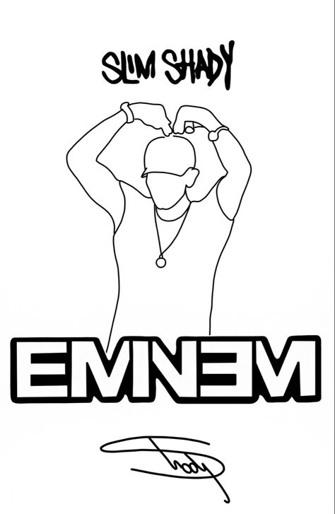 Eminem Outline Drawing, Eminem Drawing Easy, Eminem M&m, Eminem Logo, Eminem Shirt, Eminem Tattoo, Eminem Drawing, Eminem Poster, Album Artwork Cover Art