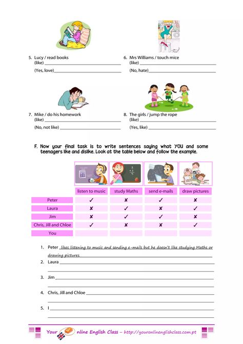 Expressing likes and dislikes | PDF Likes And Dislikes Worksheets, Likes And Dislikes, Studying Math, Say What, Pictures To Draw, Listening To Music, Homework, Books To Read, Hobbies