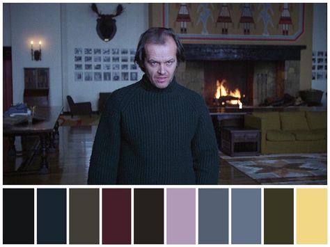 "The Shining" (1980). The Shining 1980, Color In Film, Movie Color Palette, Cinema Colours, Old Movie Posters, Color Palette Challenge, Color Script, Stanley Kubrick, Color Harmony