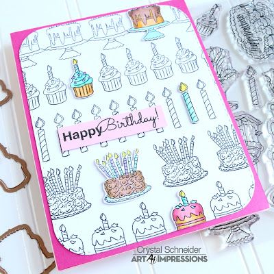 Zentangle Birthday Cards, Art Impressions Birthday Cards, Art Impressions Windows To The World Cards, Taylored Expressions Cards Happy Birthday, Crafty Greetings Stamp Set Altenew, Card Embellishments, Pink Cards, Art Impressions, Happy Birthday Cards