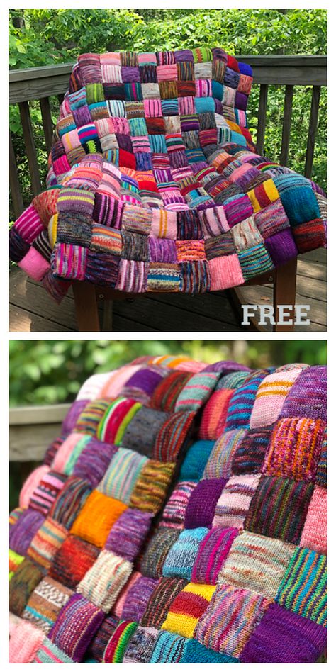 The Beekeeper's Quilt Blanket Knitting Pattern Free & Paid - Knitting Pattern Tiny Owl Knits, Knitting Quilt, Knitted Blanket Squares, Puff Quilt, Blanket Knitting Pattern, Knitting Patterns Free Blanket, Crochet Blanket Pattern Easy, Patchwork Blanket, Knitted Afghans