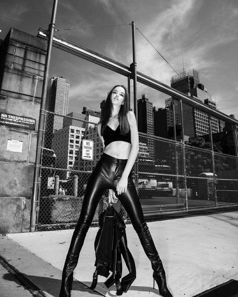 Leather Photoshoot, Leather Jacket Photoshoot, Marija Zezelj, City Fashion Photography, Ysl Libre, Rooftop Photoshoot, Editorial Inspiration, Foto Top, Super Models