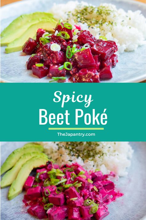 Beet Poke, Ahi Tuna Poke, Poke Recipe, Tuna Poke, Hawaiian Dishes, Fresh Beets, Pickled Beets, Ahi Tuna, Hawaiian Food