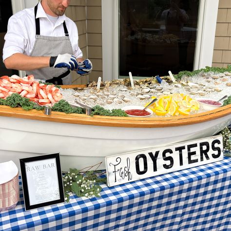 Fresh, salty, ocean goodness. Wedding Caterer, Bar Catering, Raw Bar, Oyster Recipes, Boat Wedding, Fresh Oysters, New England Wedding, Cape Cod Wedding, Raw Bars