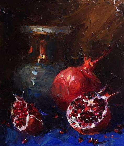 Pomegranate Wine, Unique Framing, Pomegranate Art, Pomegranate Oil, Artfully Walls, Goth Art, Fruit Painting, Pomegranate Seeds, Ghost Rider