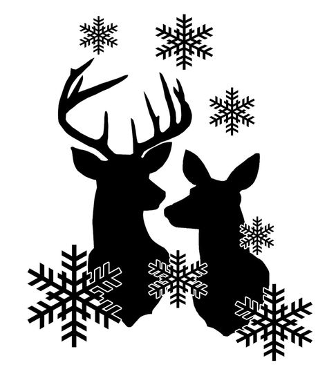 Free Reindeer Snowflakes SVG File Snowflakes Svg, Christmas Silhouette, Deer Svg, Winter Deer, Christmas Vinyl, Christmas Stencils, Silhouette Christmas, Image Svg, Christmas Svg Files