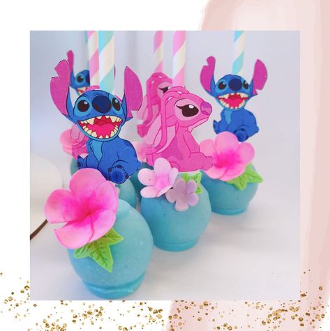 Stitch Treat Table, Stitch And Angel Cake Pops, Stitch Cakepops, Stitch Dessert Table, Candy Bar Stitch, Lilo And Stitch Cake Pops, Stitch Cake Pops, Stitch Torte, Iron Man Room