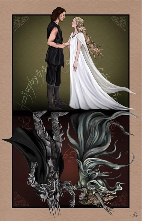 Sauron X Galadriel, Galadriel And Sauron, Sauron Galadriel, Rings Of Power Fanart, Galadriel Fanart, Sauron And Galadriel, Galadriel Rings Of Power, Lotr Fanfic, Power Fanart