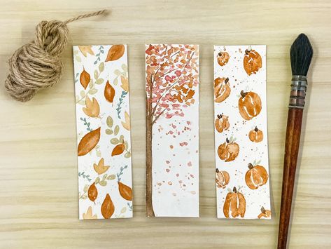 Hand-painted fall bookmark. * One bookmark included in the pack  * dimensions for each bookmark: 2" by 6" Please let me know if you have any questions. Thank you for checking out my shop! Fall Themed Bookmarks, Fall Bookmark Ideas, Fall Bookmarks Diy, Fall Watercolor Bookmarks, Fall Bookmarks, Watercolour Bookmarks, Painted Bookmarks, Autumn Bookmark, Art Bookmarks