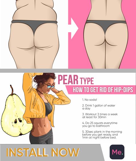 You need just 28 days to make the body absolutely fit!!! Exercises will help you to reduce hip-dips in 1 month!!! Fitness Challenge below makes your dream come true!!! #fatburn #burnfat #gym #athomeworkouts #exercises #weightlosstransformation #exercise #exercisefitness #weightloss #health #fitness #loseweight #workout Pear Shape Exercises Best Workout, Bodies With Hip Dips, Hip Types Body Shapes, Pear Body Shape Hip Dips, Cute Outfits For Hip Dips, Fit Pear Shape, Workouts To Help With Hip Dips, Reduce Hip Dips Workout, Pear Shape Workout Exercises