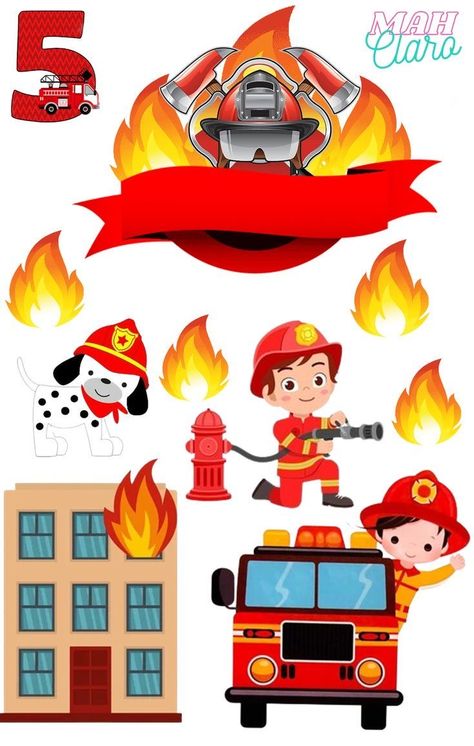 Fireman Cake Topper, Firefighter Birthday Cakes, Fireman Sam Cake, Fire Fighter Cake, Fireman Cake, Firetruck Cake, Dibujos Toy Story, Truck Toppers, Photo Cake Topper