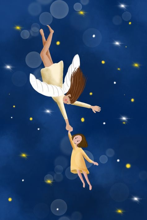 mom,angel,blue,starry sky,child,warm,mothers day,dreamland,beautiful,hand painted,illustration Angel Illustration, Angel Mom, Festival Background, Book Illustration Art, Festival Poster, Fantasy Comics, Festival Posters, Backgrounds Free, Blue Star