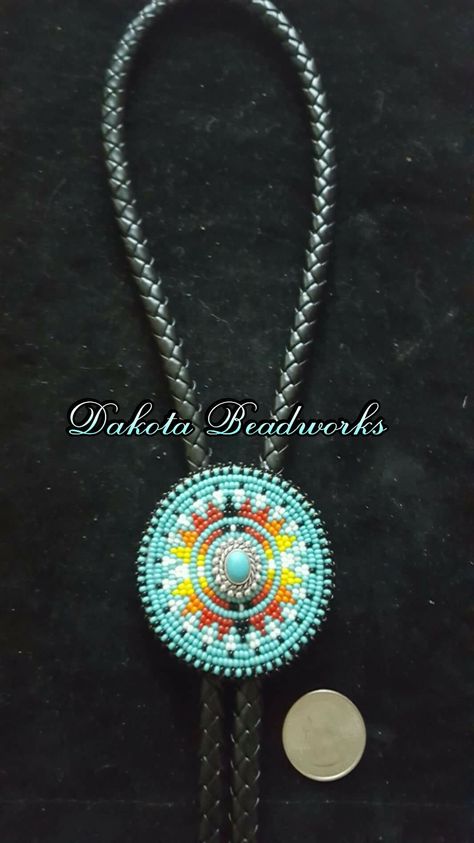 Beaded Bolo Ties Native American, Beaded Bolo Ties, Cindy Lu, Beaded Turtle, Bead Applique, Beaded Medallion, Bead Bottle, Beadwork Ideas, Native American Beadwork Patterns