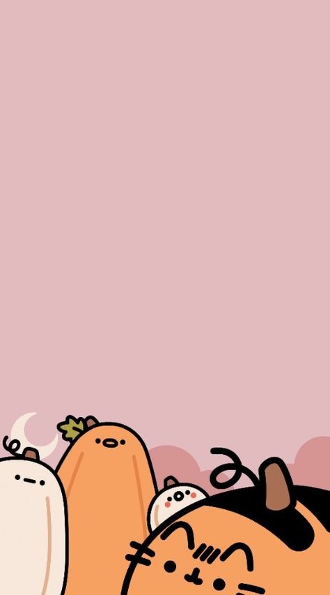 Halloween Aura Wallpaper, Hollowen Wallpaper, Pusheen Fall Wallpaper, Fun Aesthetic Wallpaper, Pusheen Widgets, Super Cute Wallpapers, Halloween Pusheen, Pusheen Halloween, Pusheen Wallpaper