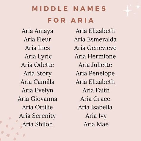 Gorgeous middle names that go with Aria. Click the pin for more ideas. Names That Mean Princess, Aria Name, Baby Middle Names, Name Combinations, Cute Middle Names, Asian Names, Best Character Names, A Little Princess