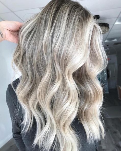 Gray Blonde Hair with Silver Highlights Blonde Hair With Silver Highlights, Platinum Silver Hair Color, Silvery Blonde Hair, Hair Color Ideas For 2023, Dark Silver Hair, Silver Hair Shampoo, Silvery Blonde, Silver Hair Color Ideas, Silver Blue Hair