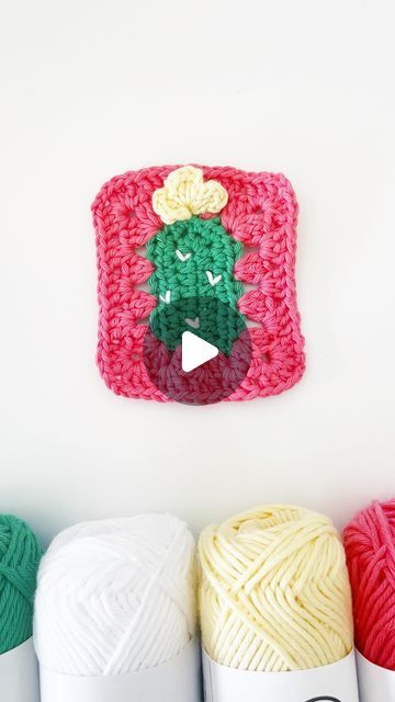 MELANIE | crochet on Instagram: "A quick overview on the Prickly Pear Cactus Granny Square Pattern! 🌵 What color combos would you use for your squares? 

This pink & yellow combo is starting to remind me of strawberry lemonade! 🍋 💕 
The Prickly Pear Granny Square pattern will be available on my Etsy shop next week, and I can’t wait to share it with you! ✨

Pattern: @mel.crochets Prickly Pear Granny Square
Yarn: @hobbii_yarn Rainbow Cotton 8/8
Hook: @joann_stores @boyeyarncrafts" Cactus Granny Square, Hobbii Yarn, Yarn Rainbow, Granny Square Pattern, Pear Cactus, Prickly Pear Cactus, Granny Squares Pattern, Strawberry Lemonade, Prickly Pear