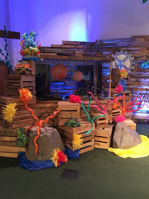 Deep Sea Discovery VBS Deep Sea Vbs Decorations, Deep Sea Discovery Vbs, Vbs Ocean Theme, Ocean Vbs, Scuba Vbs, Vbs Decorations, Sea Holiday, Underwater Theme, Pirate Theme Party