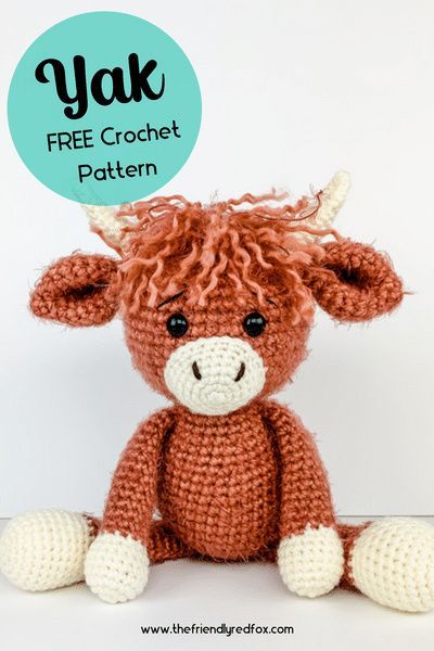 Ox Crochet Pattern Free, Crochet Buffalo Amigurumi Free Pattern, Highlander Cow Crochet Pattern, Super Easy Amigurumi Free Pattern, Yak Crochet Pattern, Crochet Yak Pattern Free, Crochet Highlander Cow, Highland Cow Amigurumi Pattern, Crocheted Highland Cow Pattern