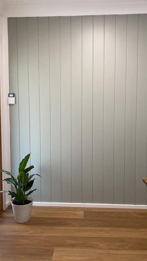 White Painted Paneling Living Rooms, Painted Panelled Walls, V Jay Panelling, Wood Paneling Walls Makeover, Painted Wooden Panelling, Woodpanel Makeover Diy, Wood Panel Walls Update, Vj Panelling Feature Wall, Modern Wood Paneling Walls