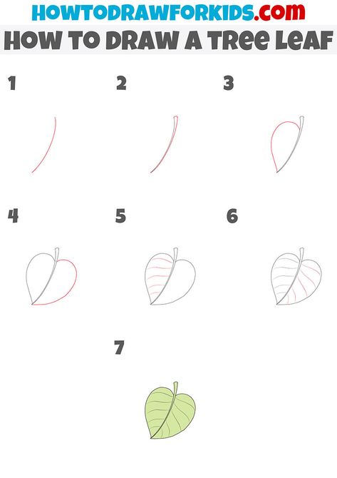 how to draw a tree leaf step by step How To Draw A Spooky Tree, How To Draw Leaves Step By Step, Draw A Leaf, Simple Drawing Tutorial, Art Steps, Draw A Tree, Butterfly Art Drawing, Earth Drawings, Flower Step By Step