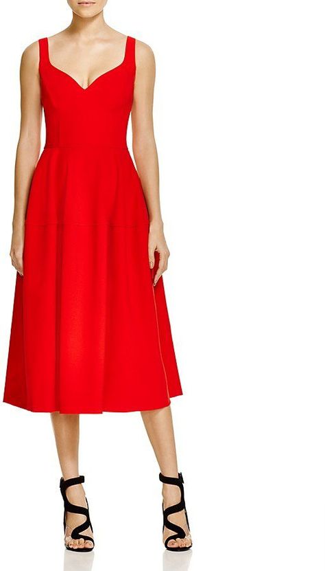 Love this red dress Lycra Dress, Red Dress Outfit, Red Tea, Jill Stuart, Popsugar Fashion, Spandex Dress, Grad Dresses, Dresses Red, Tea Length Dresses