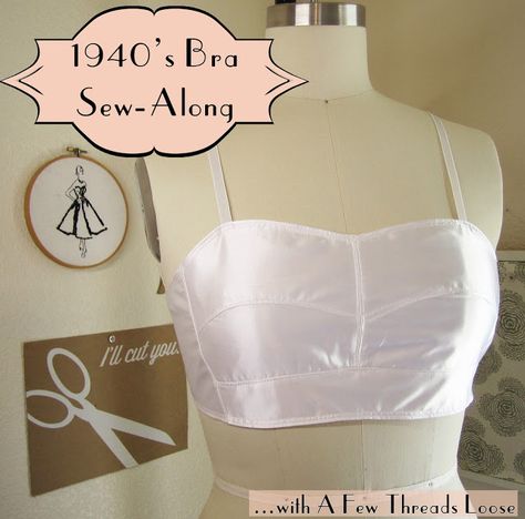 1940s Bra Pattern, Diy Bra Sewing, Vintage Bra Sewing Pattern, Vintage Bra Sewing Patterns Free, Vintage Bra Pattern, Cottagecore Sewing, Vintage Bras, Bra Sewing Pattern, Lingerie Patterns