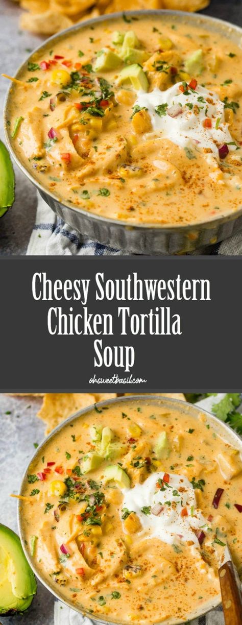 Southwest Chicken Soup, Soup Video, Southwestern Chicken, Oh Sweet Basil, Chicken Tortillas Soups Recipe, Tortilla Soup Recipe, Southwest Chicken, Diner Recept, Slow Cooker Recipe