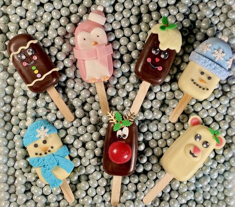 Holiday Cakesicles Holiday Cakesicles, Cakesicles Ideas, Satellite Beach Florida, Covered Chocolate, Christmas Bakes, Homemade Chocolates, Dessert Chef, Chocolate Ideas, Christmas Cake Pops