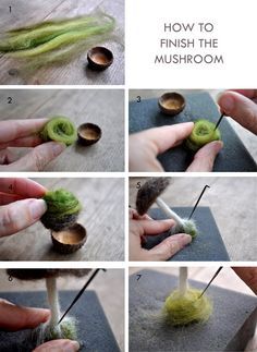 Pilz 5 Diy Laine, Needle Felting Tutorial, Felt Mushroom, Mushroom Crafts, Needle Felting Diy, Felted Wool Crafts, Felt Fairy, Needle Felting Tutorials, Needle Felting Projects