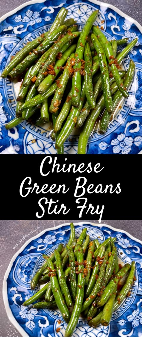 Asian Veggies Sides Stir Fry, Stir Fry Beans Recipes, Broccoli Green Bean Stir Fry, Chinese Sauteed Green Beans, Green Bean Chinese Recipes, Asian Inspired Vegetable Sides, Chinese Fried Vegetables, Chinese Restaurant Green Beans, Asian Sauteed Green Beans