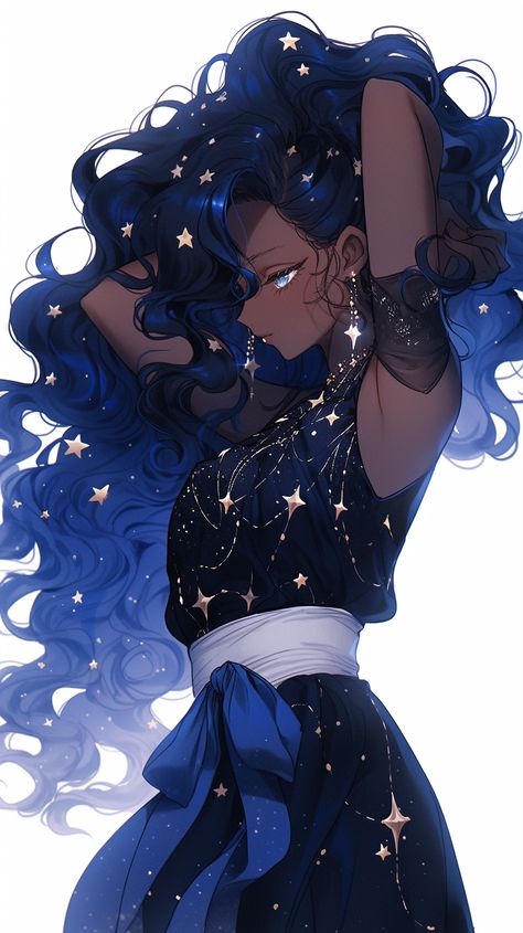 Astronomer Character Design, Star Themed Character Design, Lunarpunk Fashion, Star Druid Dnd, Black Elf Woman, Cosmic Oc, Necromancer Witch, Moon Character Design, Elemental Outfits