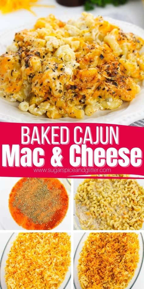 Cajun Mac and Cheese is a luscious, creamy baked mac and cheese recipe with bold, zesty Cajun flavors. This mouthwatering mac and cheese is the epitome of satisfying comfort food - especially if you're a fan of spice! Cheese Roux Recipe, Spicy Mac And Cheese Recipe, Cajun Mac And Cheese Recipe, Pat Obriens, Mac N Cheese Recipe Southern, Cajun Mac And Cheese, Creamy Baked Mac And Cheese, Roux Recipe, Mac And Cheese Recipe Soul Food