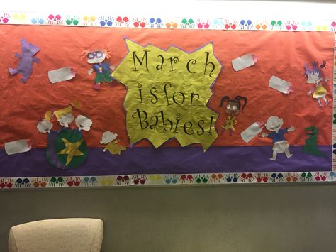 "March is for Babies" Rugrats themed bulletin board 💪🏾 Ra Boards, Ra Bulletins, Ra Bulletin Boards, Resident Assistant, Themed Classroom, Board Ideas, Bulletin Boards, Bulletin Board, Lifestyle