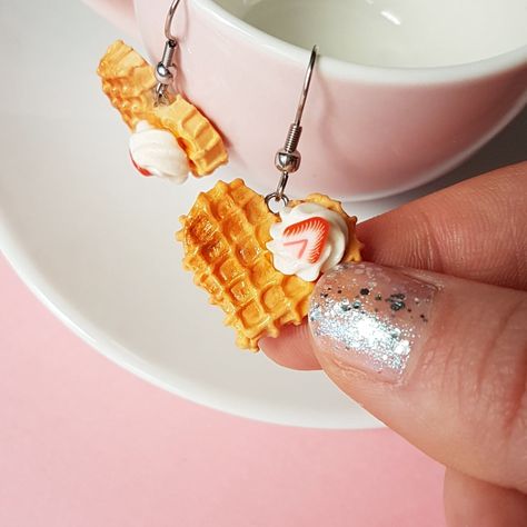 This Dangle & Drop Earrings item by MininiLand has 7591 favorites from Etsy shoppers. Ships from Hungary. Listed on Oct 9, 2023 Waffle Earrings, Strawberry Food, Cute Breakfast, Jewelry Kawaii, Funny Earrings, Stamped Earrings, Miniature Food Jewelry, Future Room, Kawaii Earrings