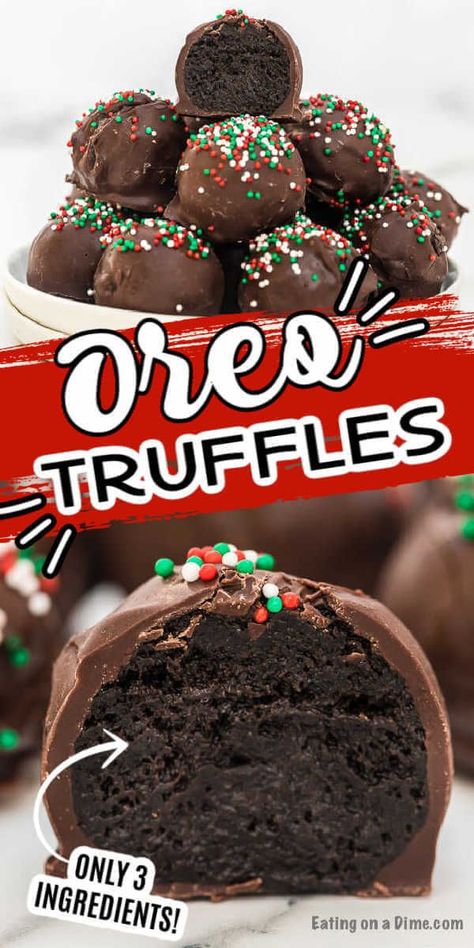 Oreo Truffles Recipe Easy, Holiday Food Recipes, Christmas Oreo, Winter Snacks, Oreo Truffles Recipe, Crockpot Candy, Christmas Truffles, Cookie Balls, Dessert Truffles