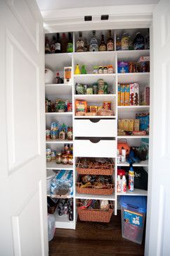 How to get the most pantry storage from a small space Reach In Pantry, Pantry Redo, Tiny Pantry, Deep Pantry, Kitchen Appliance Storage, Pantry Remodel, Pantry Shelving, Pantry Closet, Construction Ideas