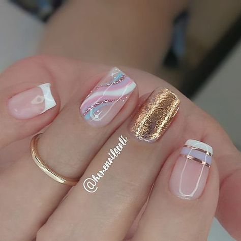 Manicure Pies, Home Nails, Nails Salon, Gold Nail, Bride Nails, Nagel Inspo, Bridal Nails, Elegant Nails, Chic Nails