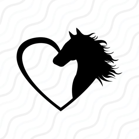 Horse Heart SVG Horse SVG Horse Heart Silhouettes SVG Cut | Etsy Horse Sillhoute, Horse Svg Files Free, Horse Silhouette Printable, Horse Head Silhouette, Human Body Projects, Horse Tattoo Design, Welding Design, Cut Table, Horse Svg