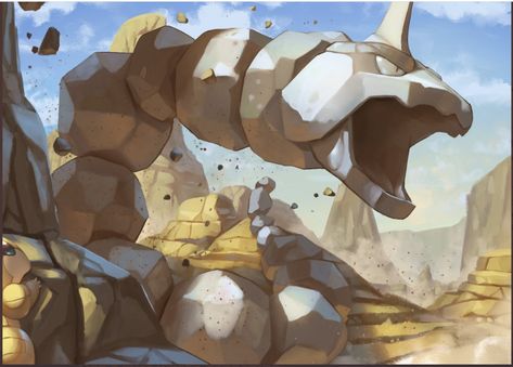 Onix Pokemon Art, Onix Pokemon, Pokemon Painting, Pokemon Poster, Pokemon Backgrounds, Pokemon Red, Pokemon Images, Cute Pokemon Wallpaper, Pokemon Drawings