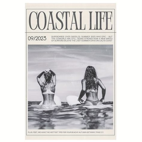 Faster shipping. Better service Poster Prints Aesthetic Black And White, Beachy Poster, Ocean Posters, Newspaper Pictures, Photo Surf, Newspaper Canvas, Cowgirl Poster, Skate Vibes, Beach Room Decor