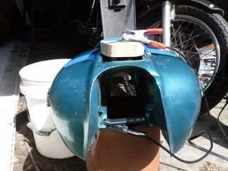 Electrolytic Rust Removal From a Motorcycle Gas Tank : 5 Steps (with Pictures) - Instructables Motorcycle Restoration, Motorcycle Gas Tank, Homemade Motorcycle, Diy Motorcycle, Motorcycle Tips, Rust Removal, How To Clean Rust, Motorcycle Repair, Cleaning Painted Walls