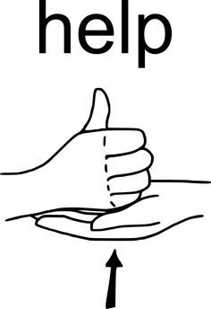 sign language words | Help is basically a firm ‘thumbs up’ with a slightly cupped hand Thank You Sign Language, Sign Language Numbers, Simple Sign Language, Asl Sign Language Words, Sign Language Chart, Sign Language For Kids, Sign Language Phrases, Numbers 1 100, Sign Language Words