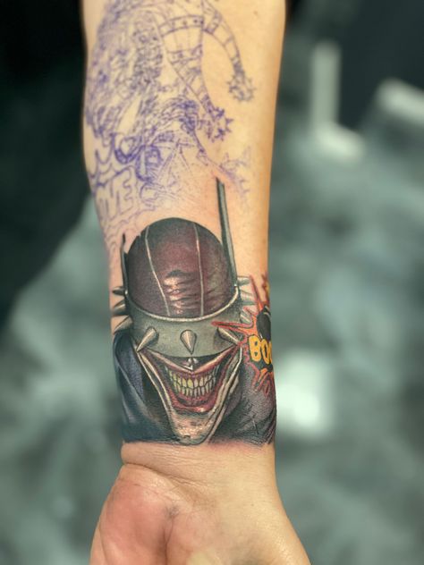 Batman Who Laughs Tattoo, Laugh Tattoo, The Batman Who Laughs, Batman Who Laughs, Batman Tattoo, Tattoo Work, The Batman, My Tattoo, One Piece Manga