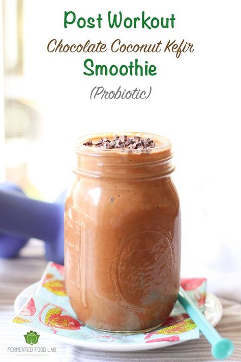 This ultra-rich and creamy Post Workout Chocolate Coconut Kefir Smoothie recipe is packed with the nutrients you need to recover quickly from your workout. Coconut Kefir, Probiotic Smoothie, Kefir Smoothie, Kefir Benefits, Kefir Recipes, Milk Kefir, Food Lab, All I Ever Wanted, Smoothie Drinks