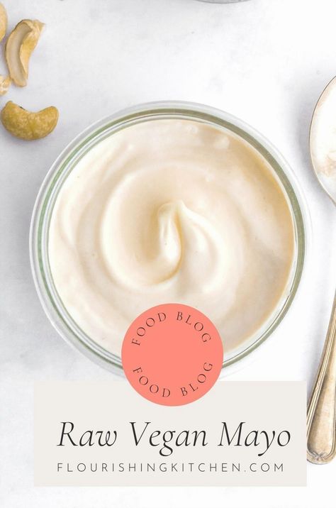 Elevate your sandwich game with this luscious creamy plant-based mayo delight. Perfect for vegans and anyone looking to enjoy a healthier twist on a classic condiment, this mayo is rich, smooth, and bursting with flavor. Whether you're spreading it on a wrap, mixing it into a salad dressing, or using it as a dip, this plant-based alternative will become your new kitchen staple. Indulge in the creamy goodness without any guilt and transform your meals into a delightful experience. Raw Vegan Mayo, Raw Sauces Vegan, Cashew Mayo Vegan, Raw Vegan Sauces, Raw Vegan Dressing Recipes, Vegan Raw Food Recipes, Vegan Raw Recipes, Raw Vegan Dressing, How To Freeze Asparagus