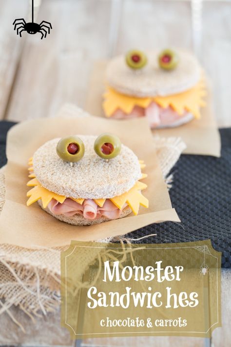 10 Fun Kids Lunch and Snack Ideas - No more boring lunches! | www.settingforfour.com Halloween Meals For Kids, Halloween Meals, Halloween Lunch Ideas, Mac And Cheese Muffins, Halloween Sandwiches, Halloween Fingerfood, Creative School Lunches, Plat Halloween, Fun Kid Lunch